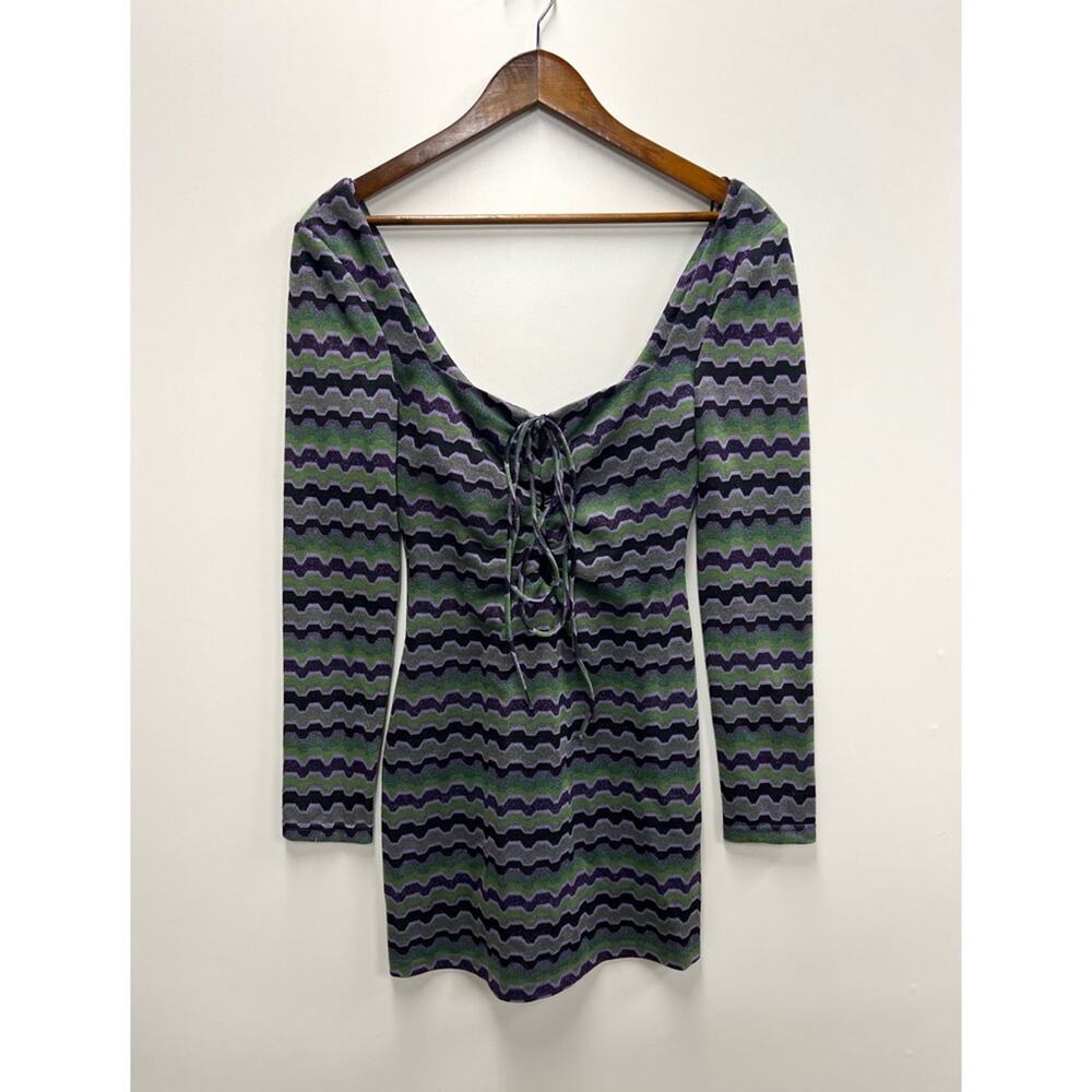 Zara Retro Pattern Knit Mini Dress